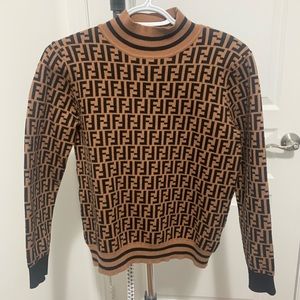 Monogram Long Sleeves High-Neck Sweater